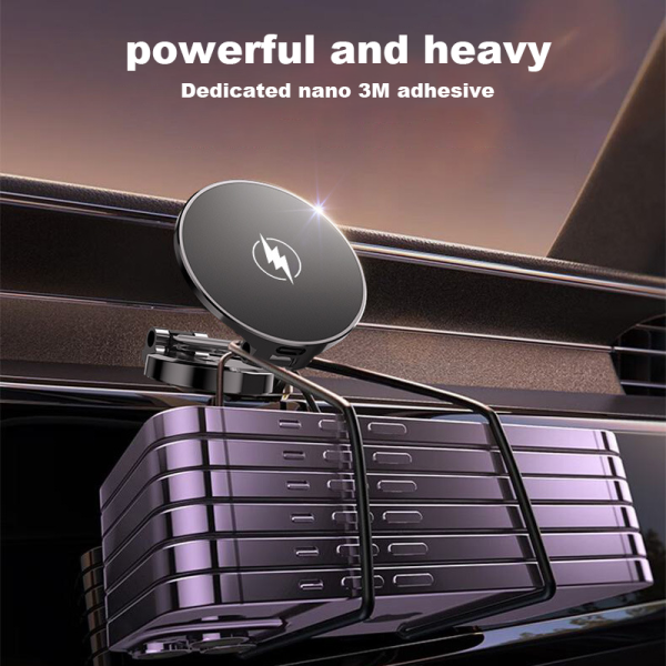 Magnetic Folding Wireless Charger - Car Navigation Phone Mount Suitable for Apple Devices - Image 4